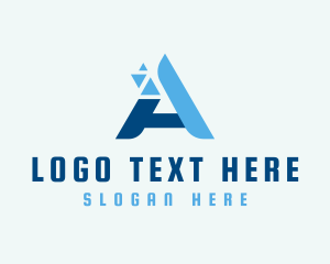 Generic Triangle Pixel Letter A Logo