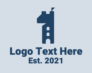 Medieval - Castle Tower Number 1 logo design