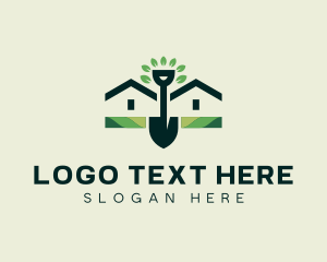 Housing Shovel Landscaper logo design