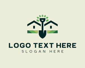 Gardening - Housing Shovel Landscaper logo design