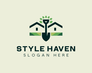 Housing Shovel Landscaper Logo
