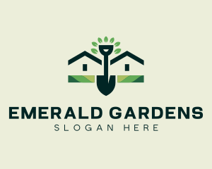 Housing Shovel Landscaper logo design