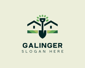 Housing Shovel Landscaper logo design