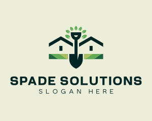 Housing Shovel Landscaper logo design