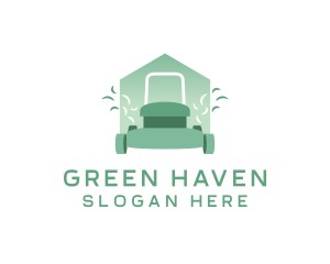 Lawn Mower House Yard logo design