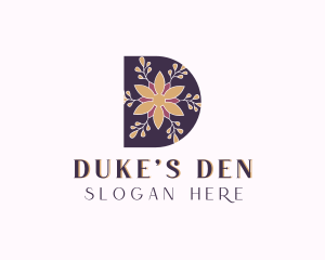 Floral Wedding Letter D logo design