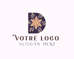 Beautician - Floral Wedding Letter D logo design
