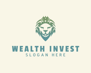 Invest - Lion Crown Regal logo design