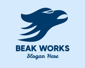 Blue Bird Beak logo design