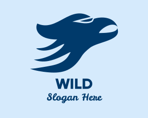 Black Falcon - Blue Bird Beak logo design