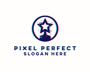 Pixel Star Tropy logo design