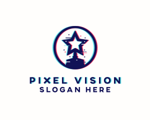 Pixel Star Tropy logo design