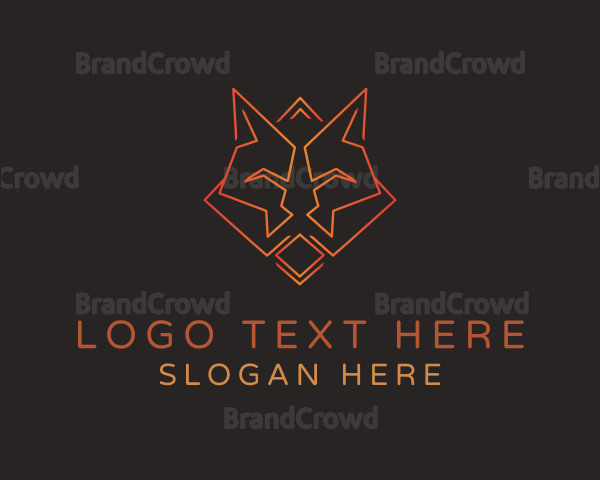 Red Geometric Fox Logo