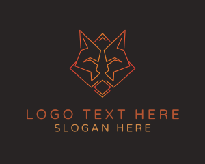 Corporation - Red Geometric Fox logo design