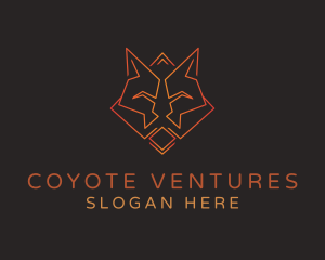 Red Geometric Fox logo design