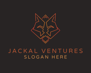 Red Geometric Fox logo design