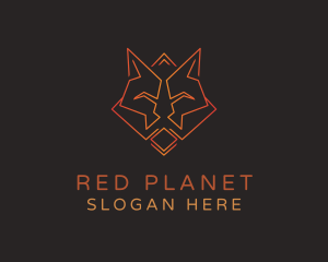 Red Geometric Fox logo design