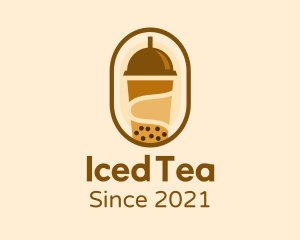 Milk Tea Tapioca Drink logo design