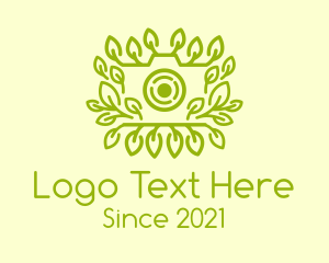 Travel Vlogger - Leaf Sprout Camera logo design
