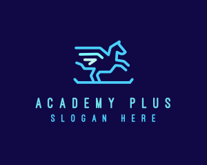 Flying Pegasus Horse Logo