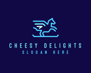 Flying Pegasus Horse logo design