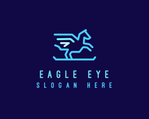 Flying Pegasus Horse logo design