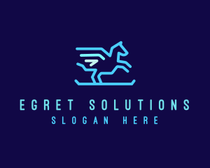 Flying Pegasus Horse logo design