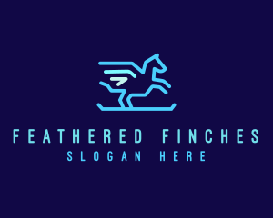 Flying Pegasus Horse logo design