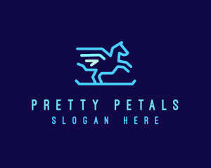 Flying Pegasus Horse logo design