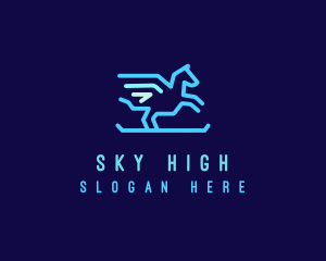 Fly - Flying Pegasus Horse logo design