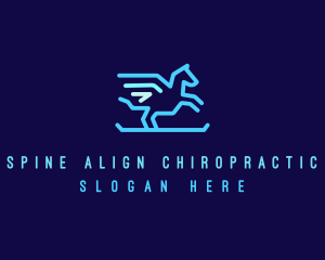 Flying Pegasus Horse logo design