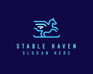 Horse - Flying Pegasus Horse logo design