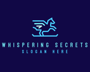 Flying Pegasus Horse logo design