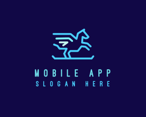 Flying Pegasus Horse logo design