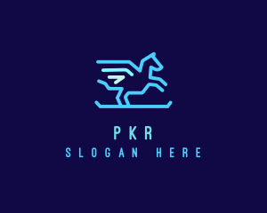 Flying Pegasus Horse logo design