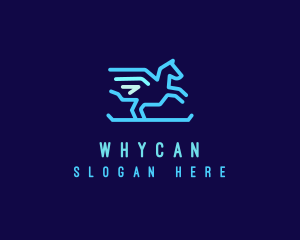 Flying Pegasus Horse logo design