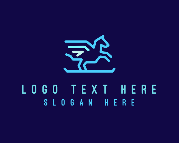 Pegasus - Flying Pegasus Horse logo design