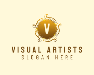 Yellow - Elegant Gold Wreath logo design