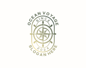 Navigation Compass Voyage logo design