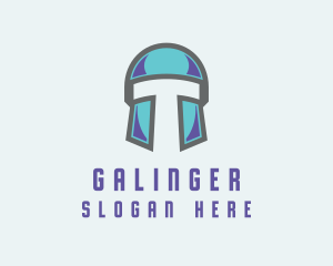 Gamer Helmet Letter T Logo