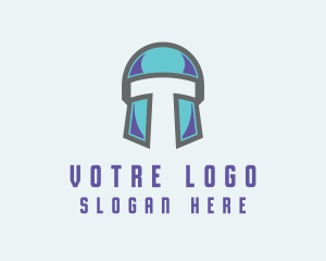 Gamer Helmet Letter T Logo