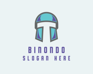 Game Streaming - Gamer Helmet Letter T logo design