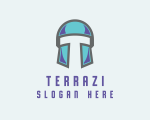 Gamer Helmet Letter T logo design