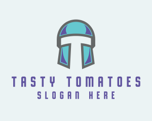 Gamer Helmet Letter T logo design