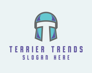 Gamer Helmet Letter T logo design