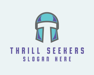 Gamer Helmet Letter T logo design