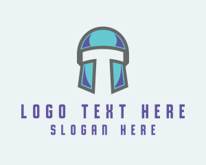 Helmet - Gamer Helmet Letter T logo design