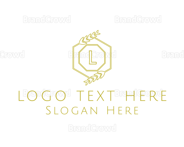 Luxury Laurel Hexagon Logo