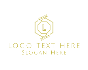 Golden - Luxury Laurel Hexagon logo design