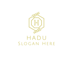 Luxury Laurel Hexagon Logo